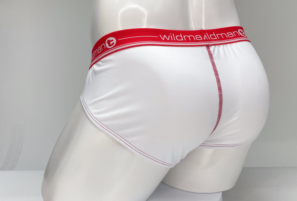 WildmanT Mesh Brief White and Red - DealByEthan.gay loves WildmanT
