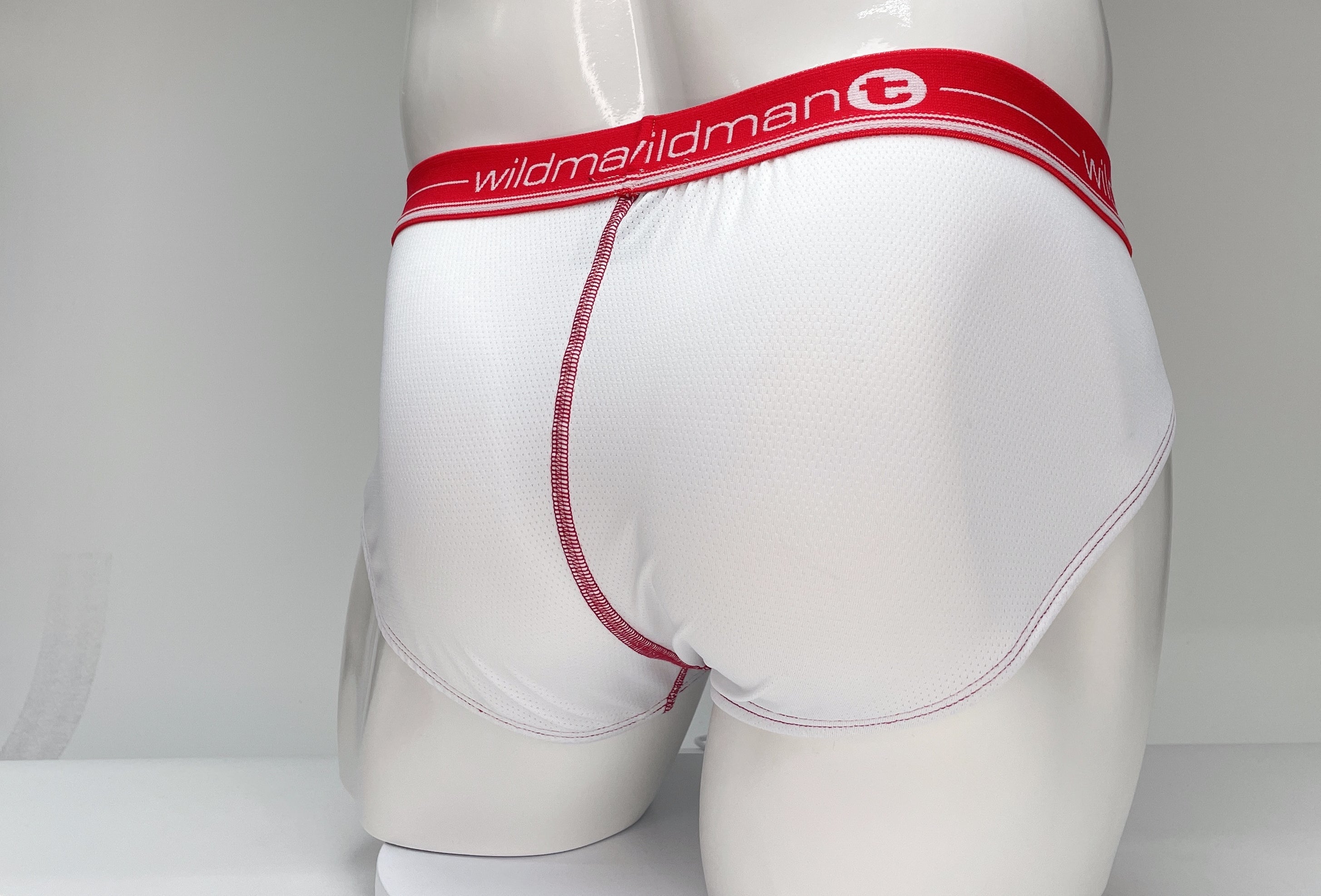 WildmanT Mesh Brief White and Red - DealByEthan.gay loves WildmanT