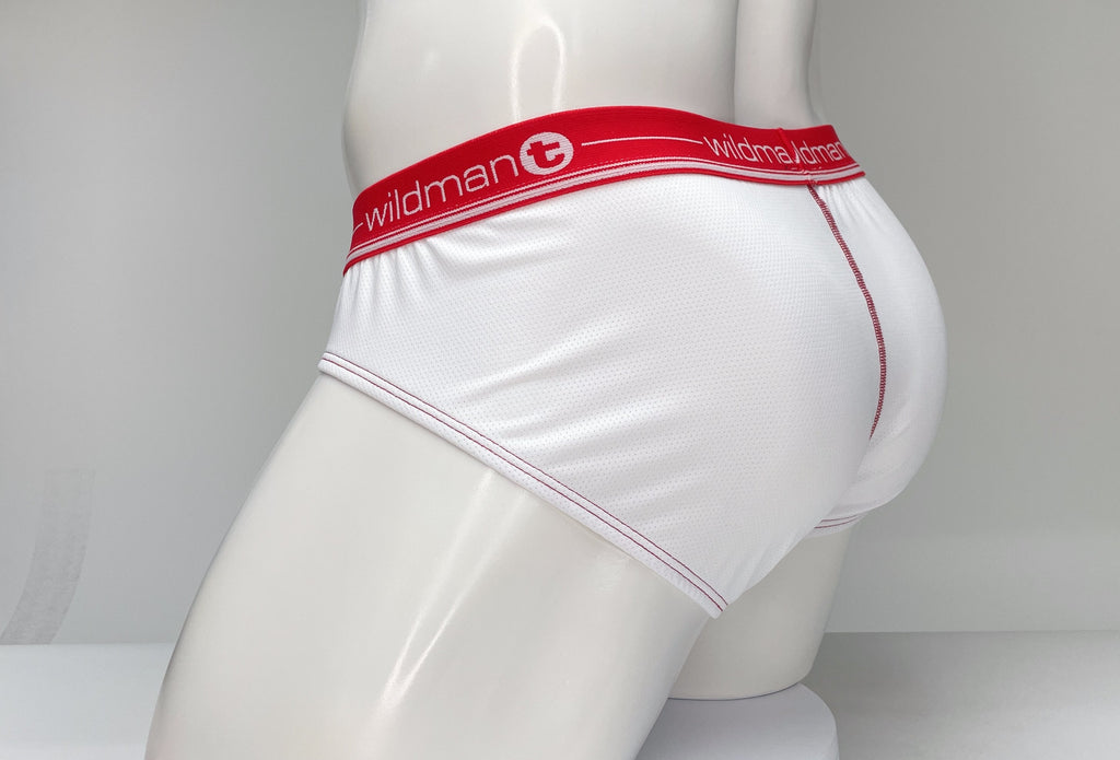 WildmanT Mesh Brief White and Red - DealByEthan.gay loves WildmanT