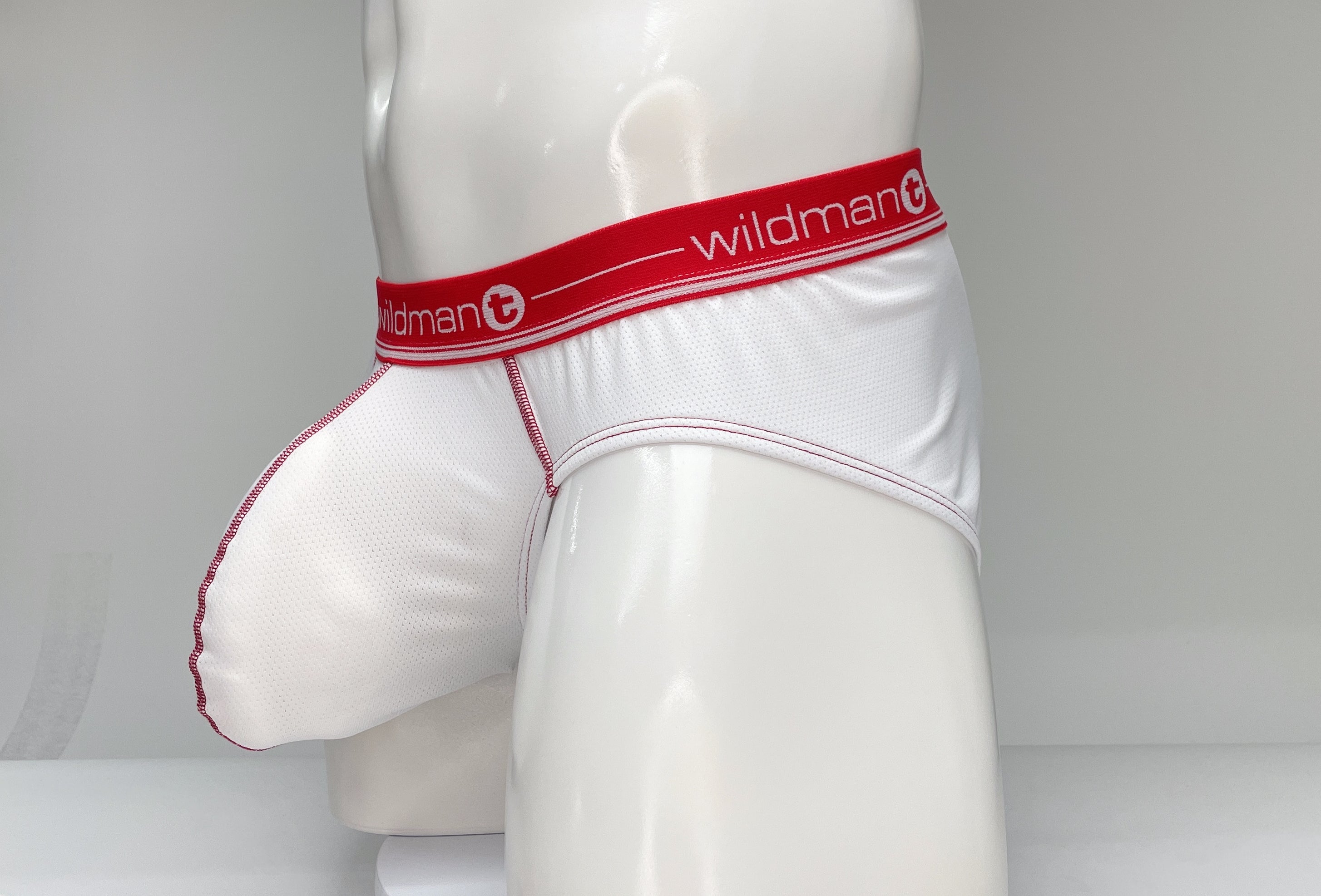 WildmanT Mesh Brief White and Red - DealByEthan.gay loves WildmanT