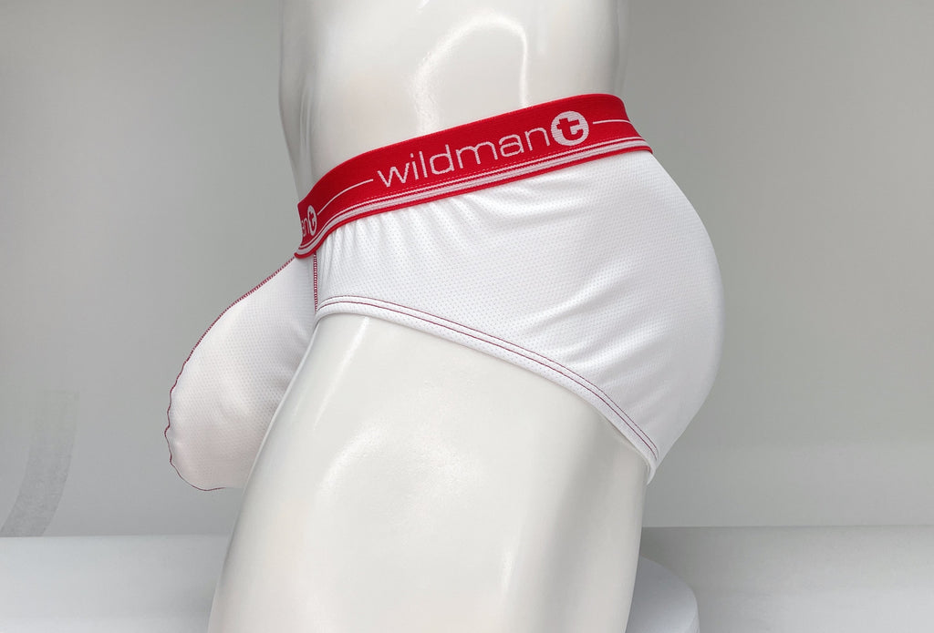 WildmanT Mesh Brief White and Red - DealByEthan.gay loves WildmanT
