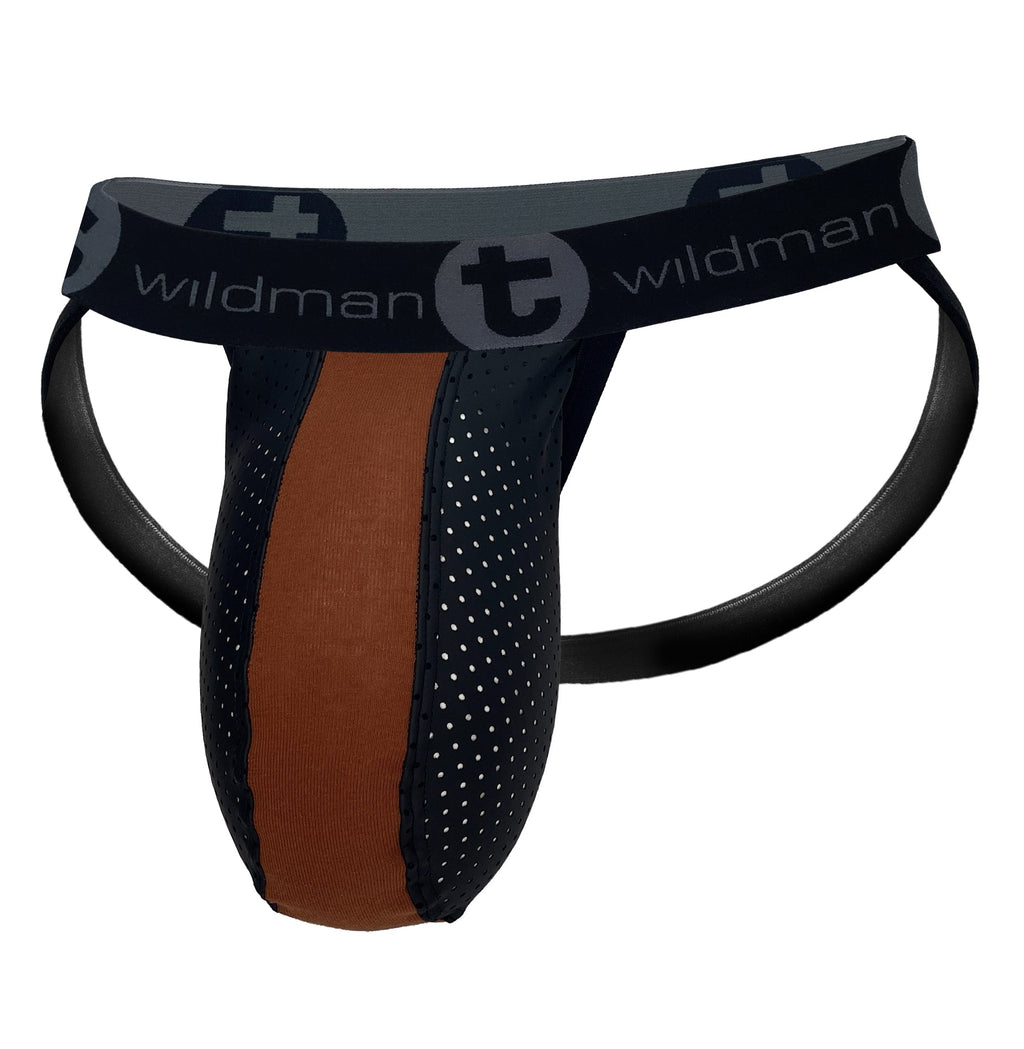WildmanT Monster Cock Rubber/Cotton Jockstrap Brown - DealByEthan.gay loves WildmanT