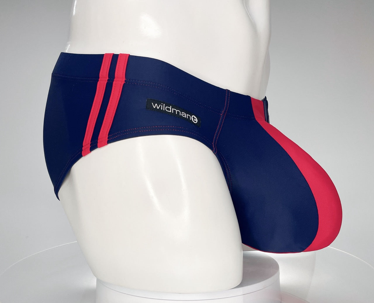 Bañador tipo slip WildmanT Monster Cock azul marino y rojo