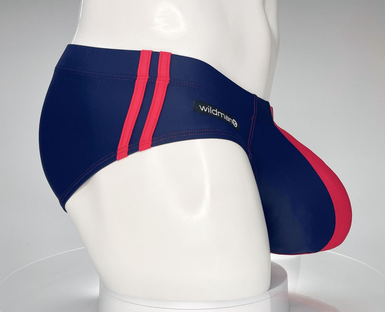 Bañador tipo slip WildmanT Monster Cock azul marino y rojo