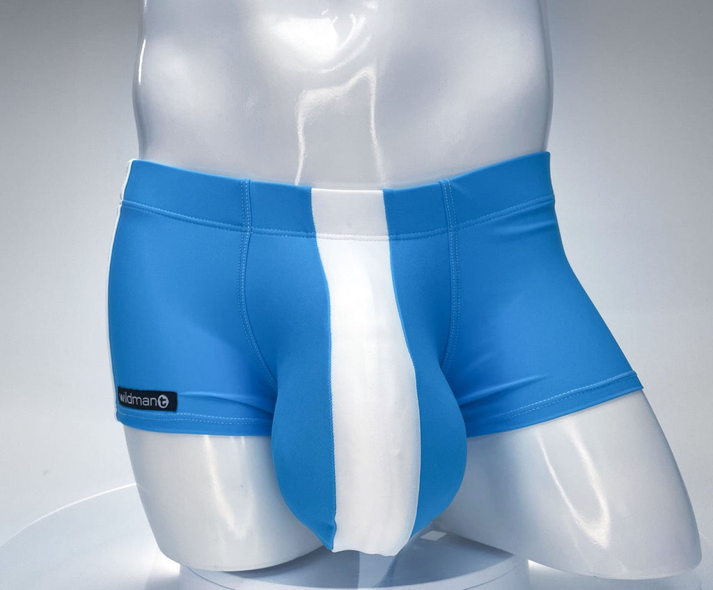 Traje de baño Monster Cock de WildmanT con corte cuadrado, color verde azulado y blanco