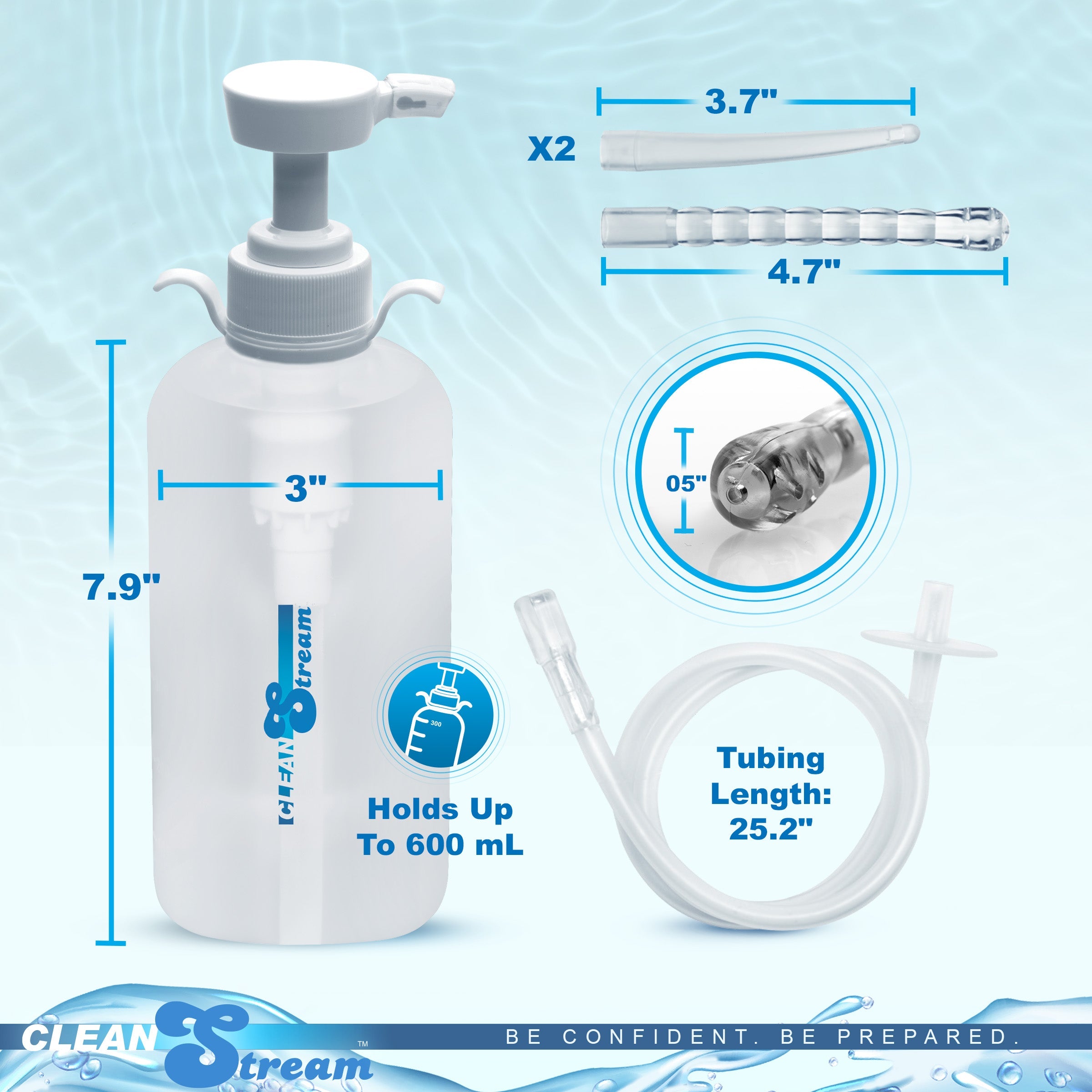 Botella de enema XL con 3 accesorios