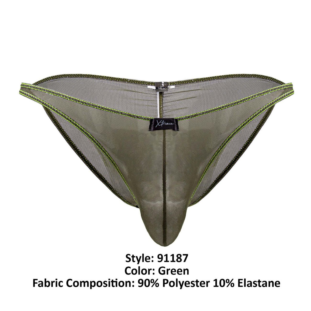 Xtremen 91187 Tulle Mesh Bikini Color Green - DealByEthan.gay loves Xtremen