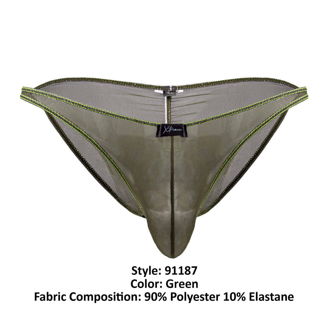 Xtremen 91187 Tulle Mesh Bikini Color Green - DealByEthan.gay loves Xtremen