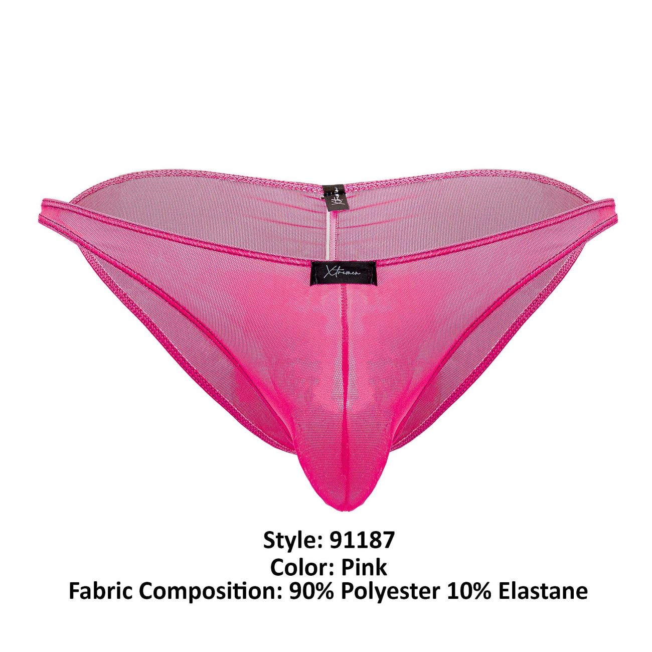 Xtremen 91187 Tulle Mesh Bikini Color Pink - DealByEthan.gay loves Xtremen