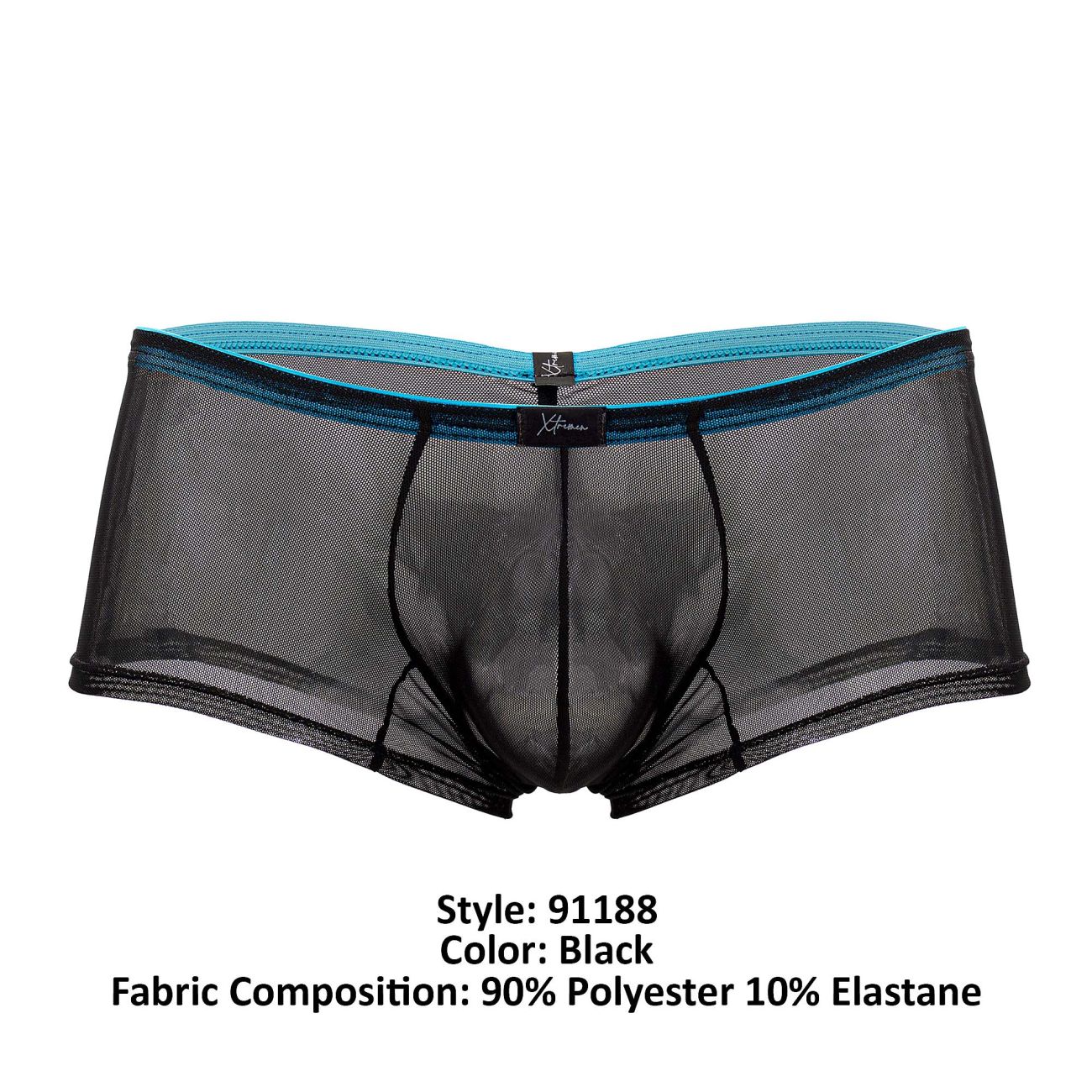 Xtremen 91188 Tulle Mesh Trunks Color Black - DealByEthan.gay loves Xtremen