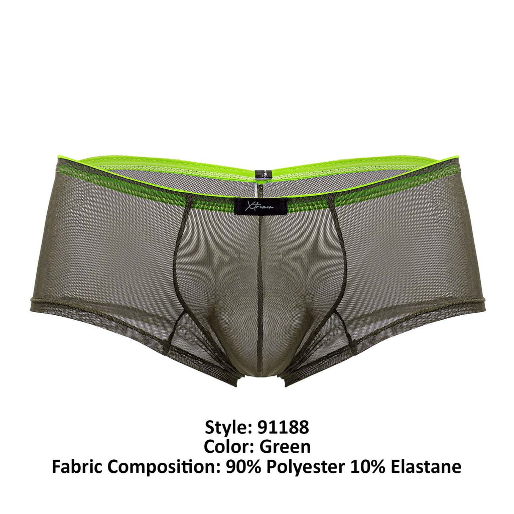 Xtremen 91188 Tulle Mesh Trunks Color Green - DealByEthan.gay loves Xtremen