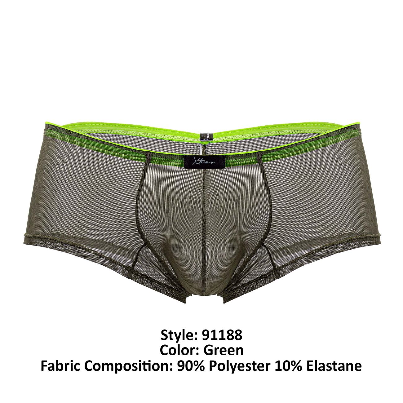 Xtremen 91188 Tulle Mesh Trunks Color Green - DealByEthan.gay loves Xtremen