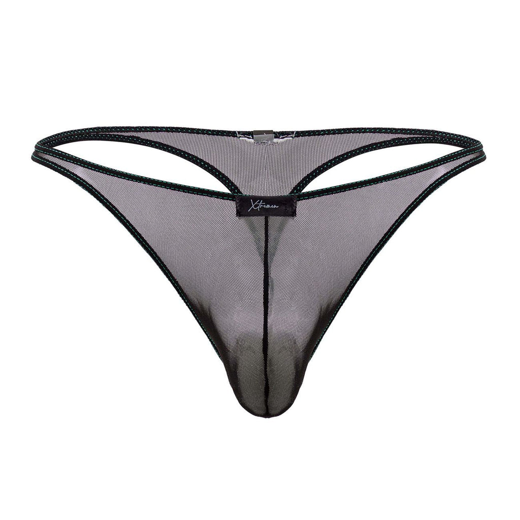 Xtremen 91189 Tulle Mesh Thongs Color Black - DealByEthan.gay loves Xtremen