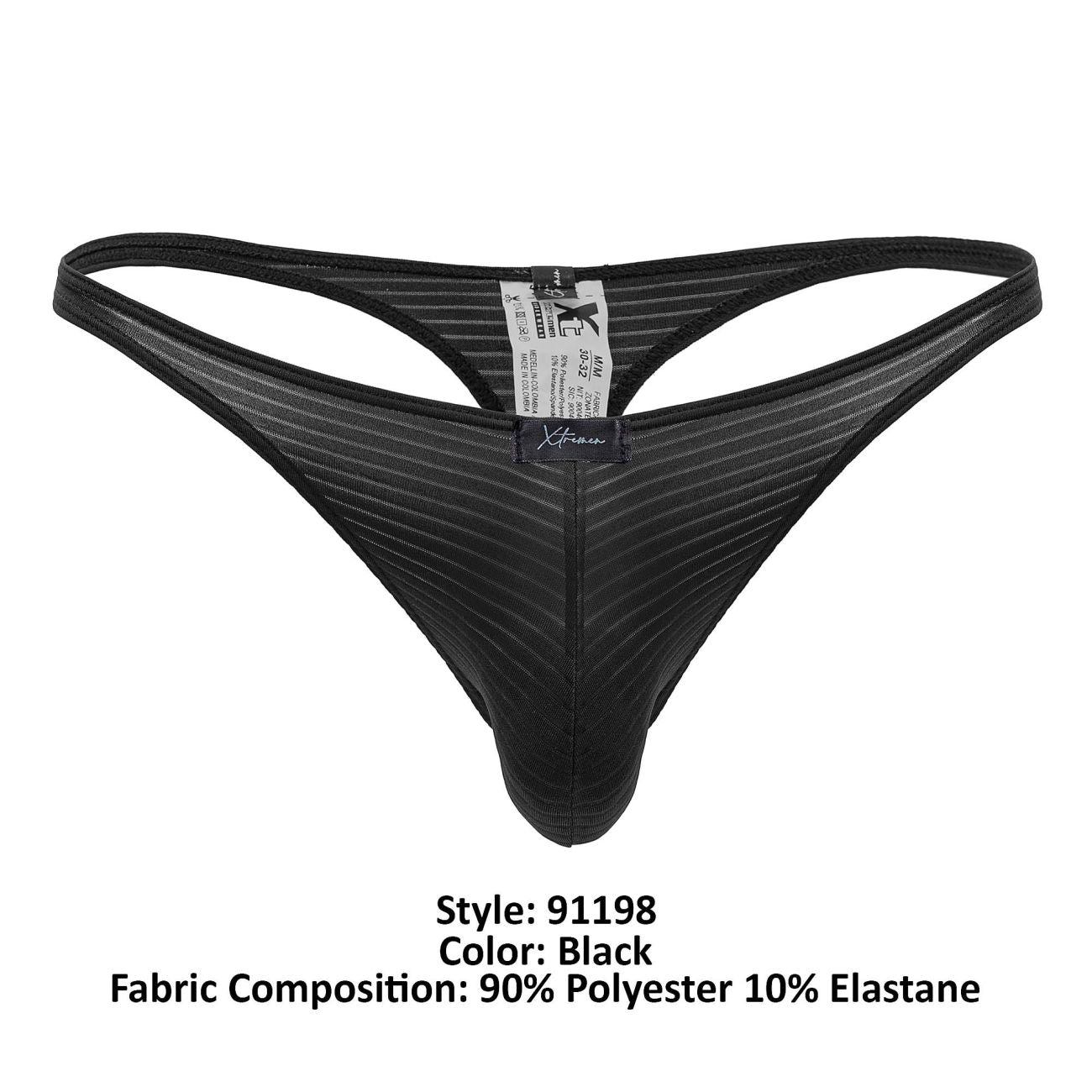 Xtremen 91198 Jacquard Thongs Color Black - DealByEthan.gay loves Xtremen