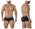 Black xtremen 91205b cotton blend men’s briefs with gray elastic waistband featuring brand name and logo