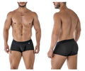 Xtremen 91209b black microfiber trunks with textured waistband and subtle logo on the side