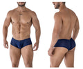 Navy blue xtremen 91216b microfiber trunks with perforated mesh and subtle brand logo on waistband