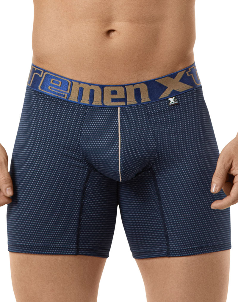 Xtremen Performance Microfiber Long Boxer Brief Underwear Dark Blue 51354 Size L - DealByEthan.gay loves Xtremen