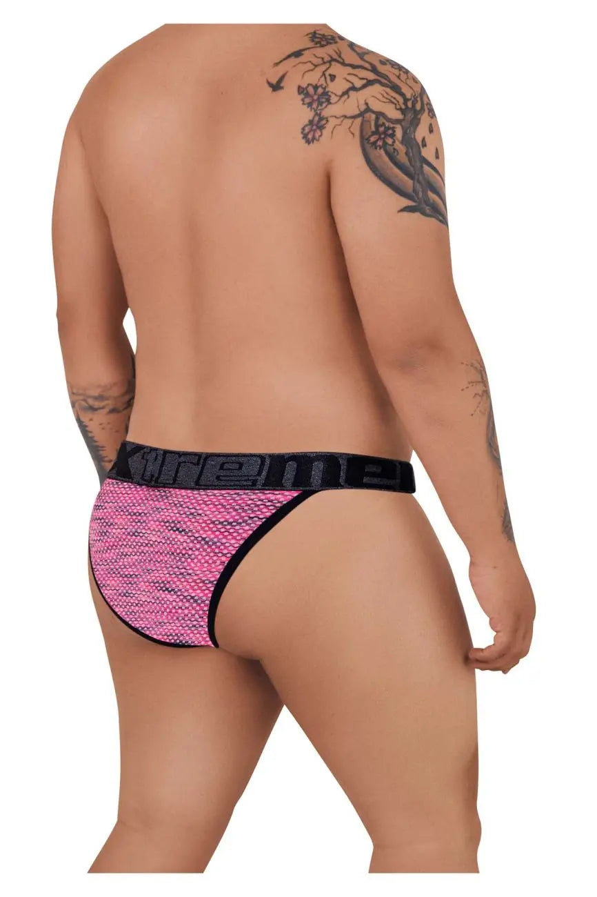 Xtremen Men's Underwear 91098X Microfiber Mesh Bikini Color Pink