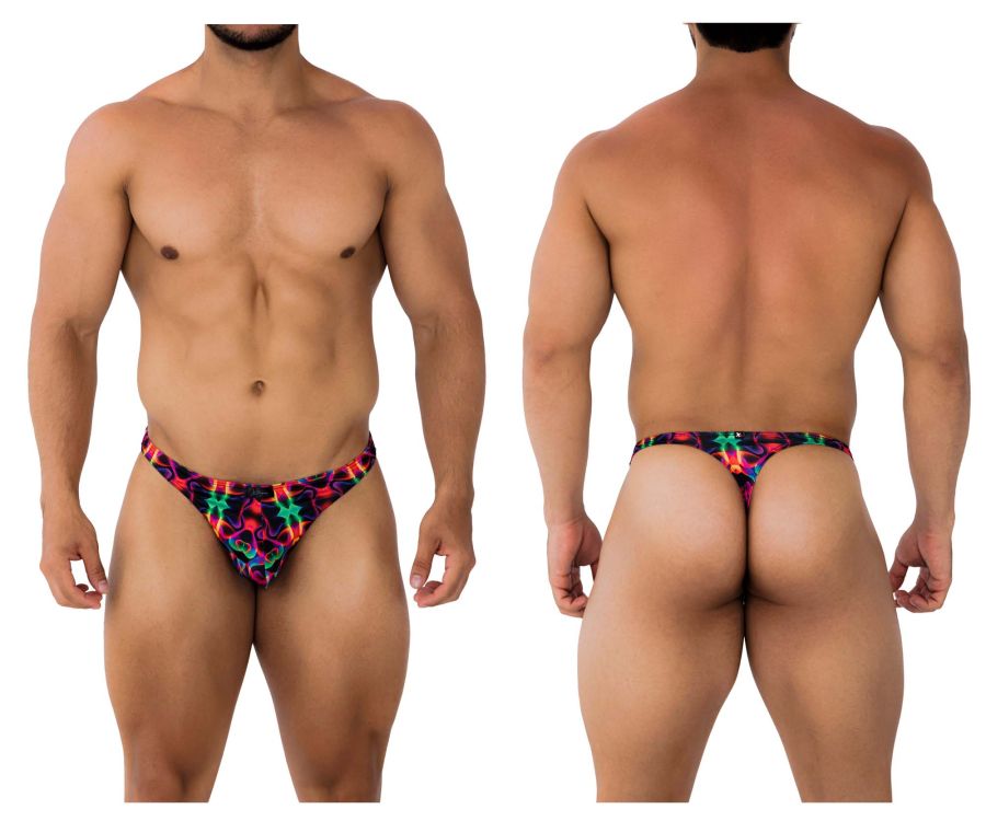 Tanga estampada con lazos de colores Xtremen 91171