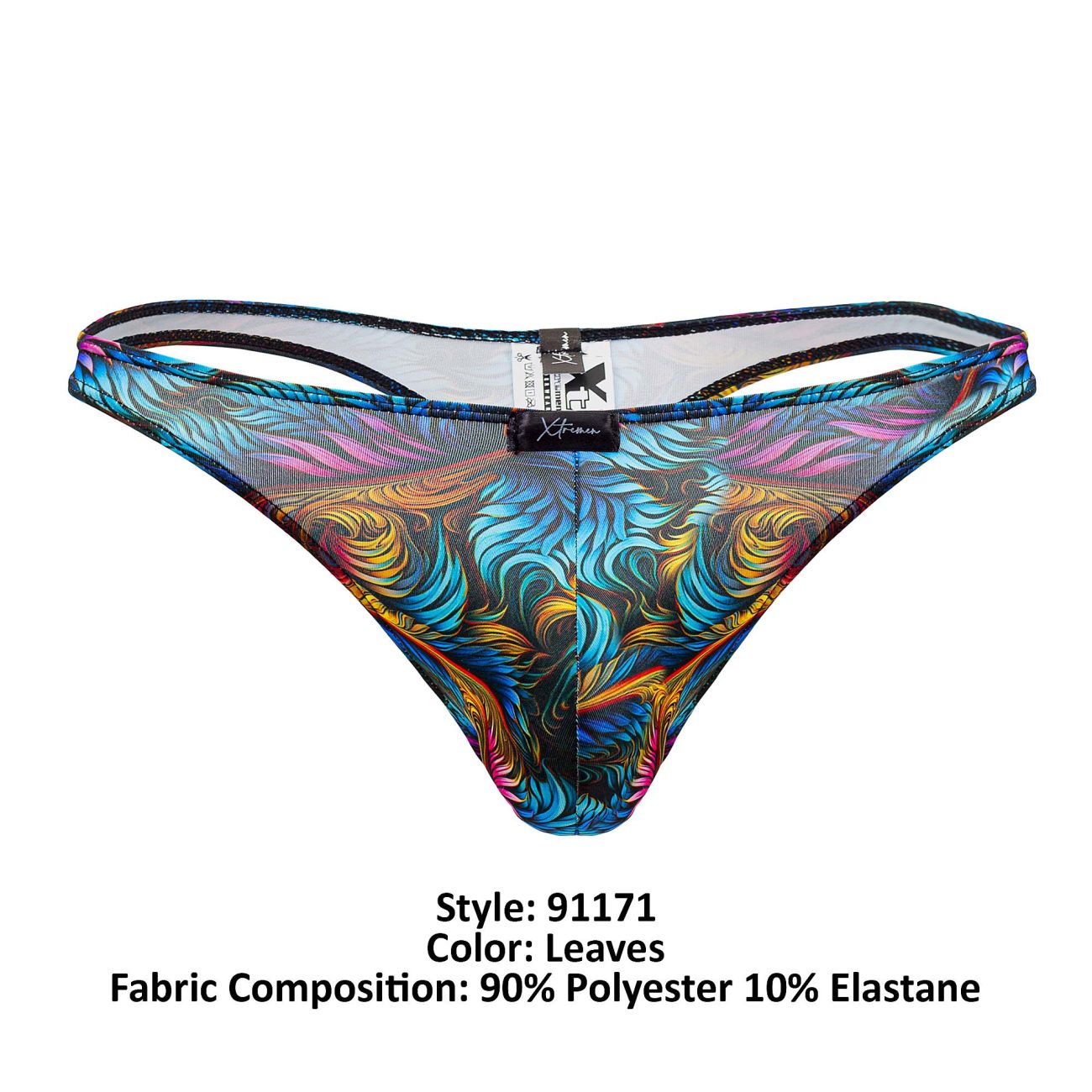 Tanga Estampada Xtremen 91171 Hojas de Colores