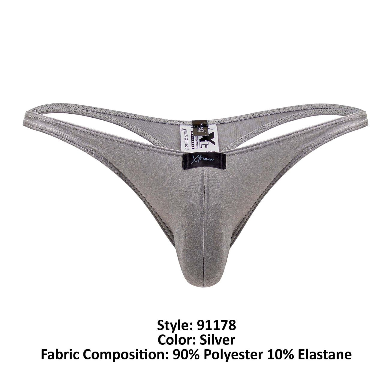 Tanga Microfibra Xtremen 91178 Color Plata