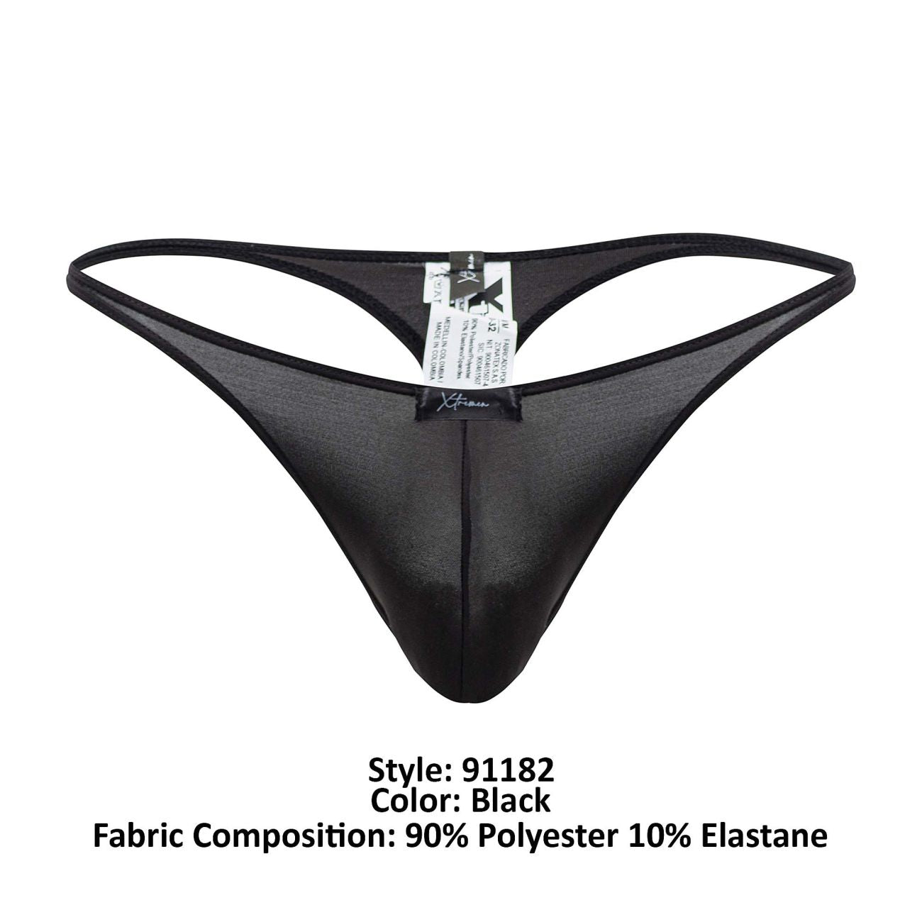 Tanga de microfibra Xtremen 91182 Color Negro