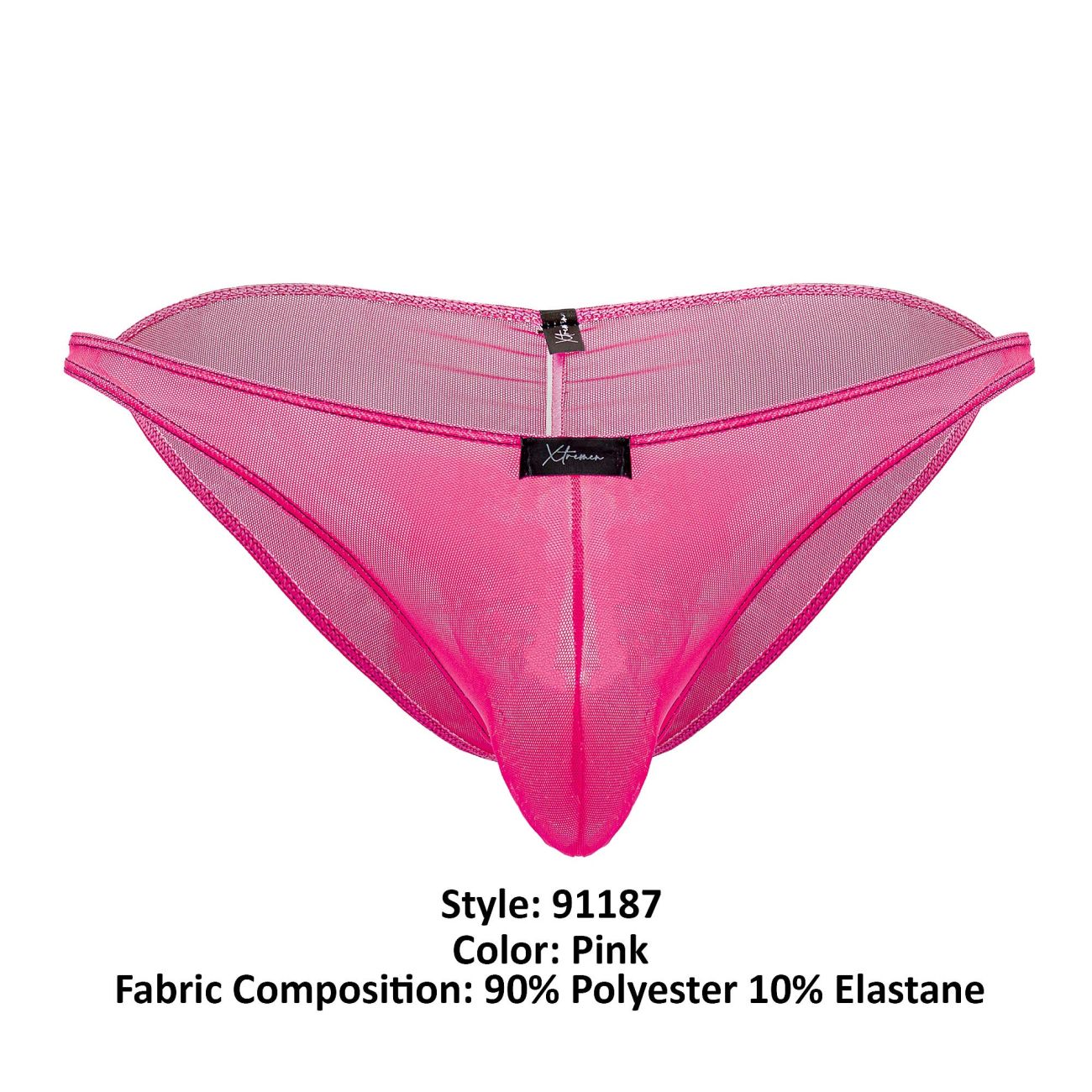 Bikini de malla de tul Xtremen 91187 color rosa