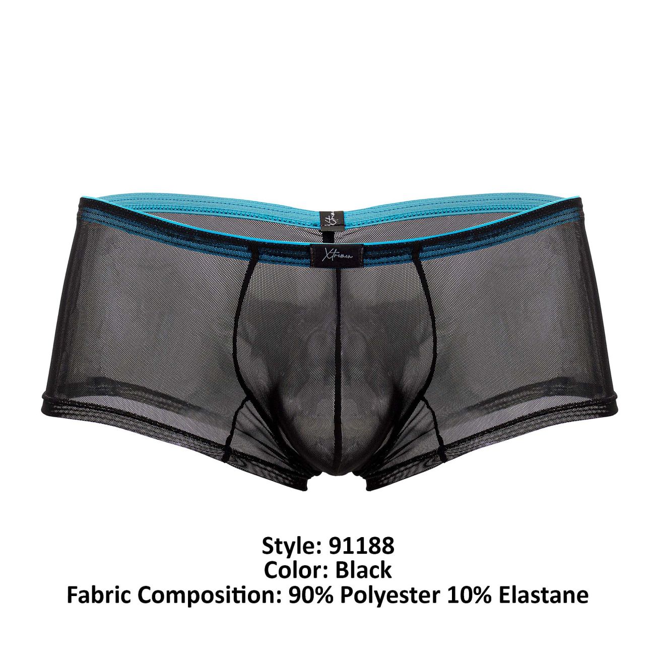 Xtremen 91188 Tüll-Netz-Badehose, Farbe Schwarz