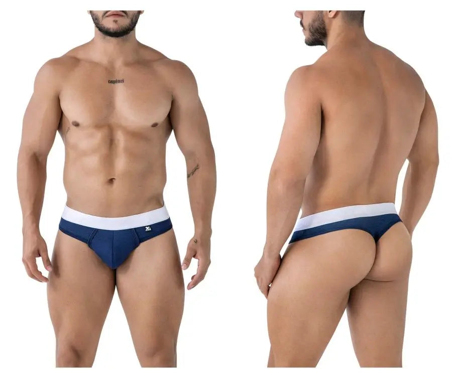 Xtremen Ropa Interior Masculina 91241 Tanga de Microfibra Color Azul Oscuro