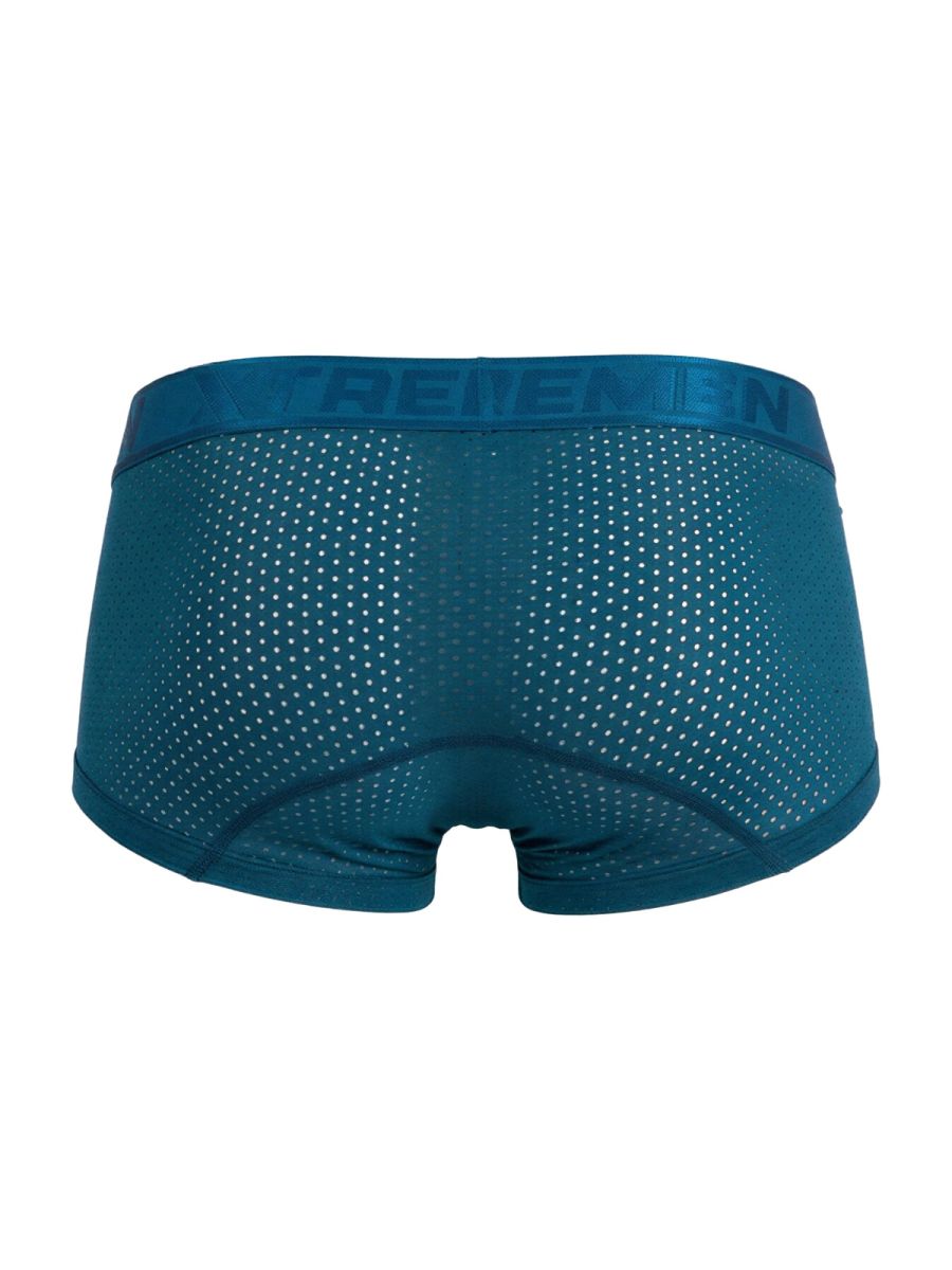 Teal breathable microfiber mesh briefs with a solid elastic treemen waistband xtremen 91252 trunks petrol color