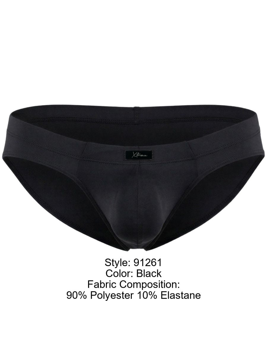 Xtremen 91261 Men's Underwear Microfiber Sleek Fit Briefs Color Black