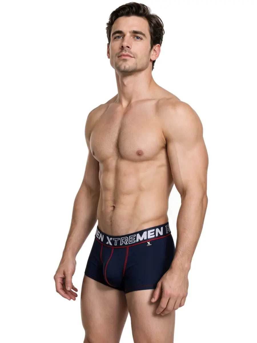 Xtremen 91265 Ropa interior para hombre Boxer ajustado de microfibra elástica Color Azul oscuro