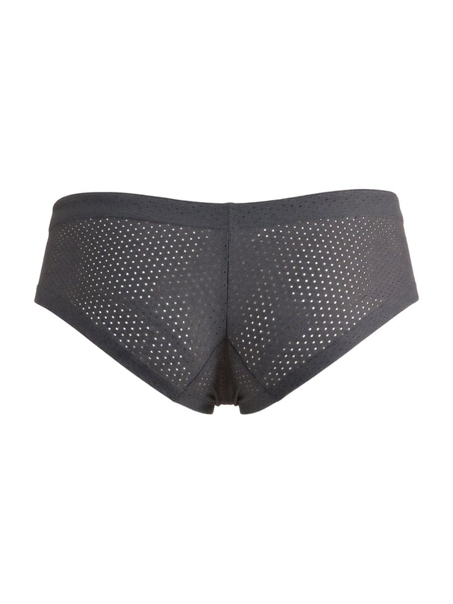 Xtremen 91269 gray microfiber mesh briefs with perforated design and elastic waistband for breathable comfort