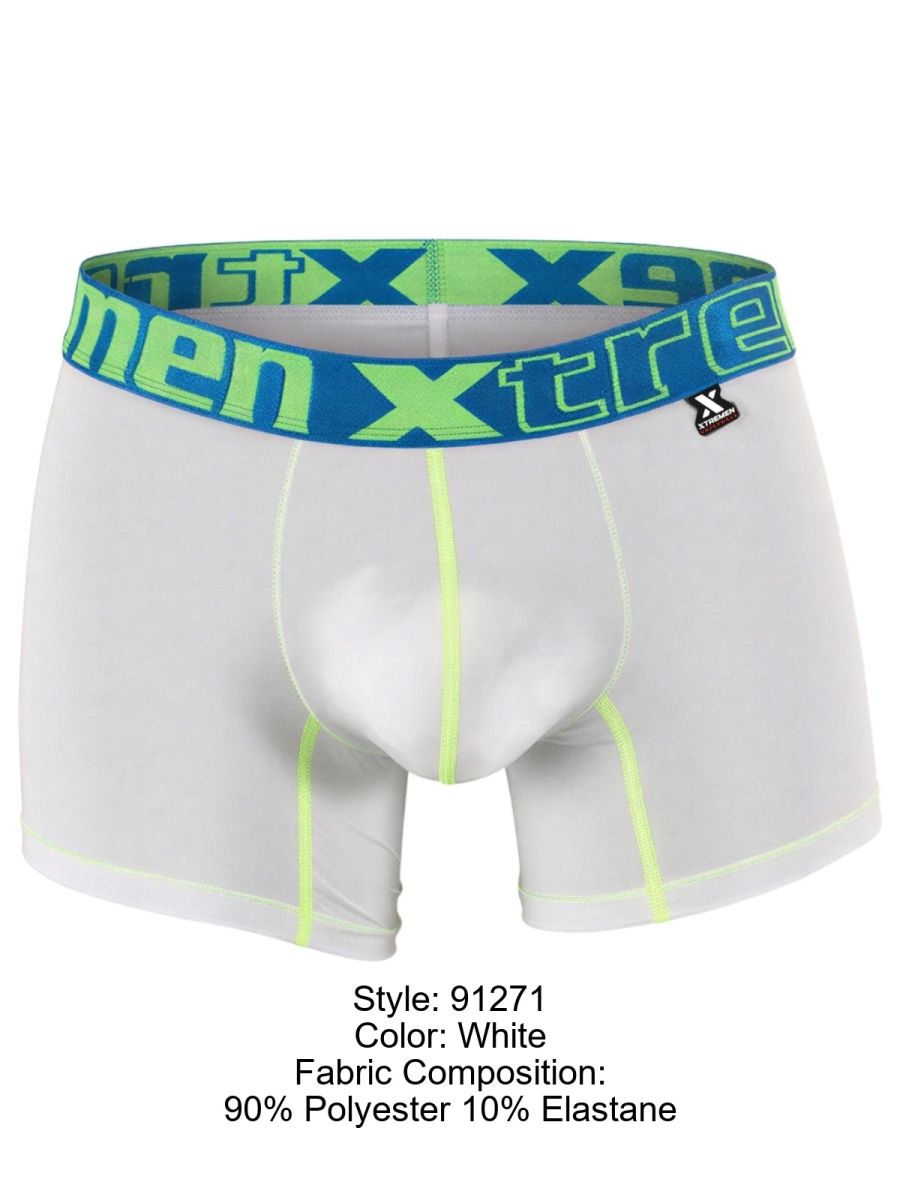 Xtremen 91271 Men's Underwear Sleek Microfiber Boxer Briefs Color White
