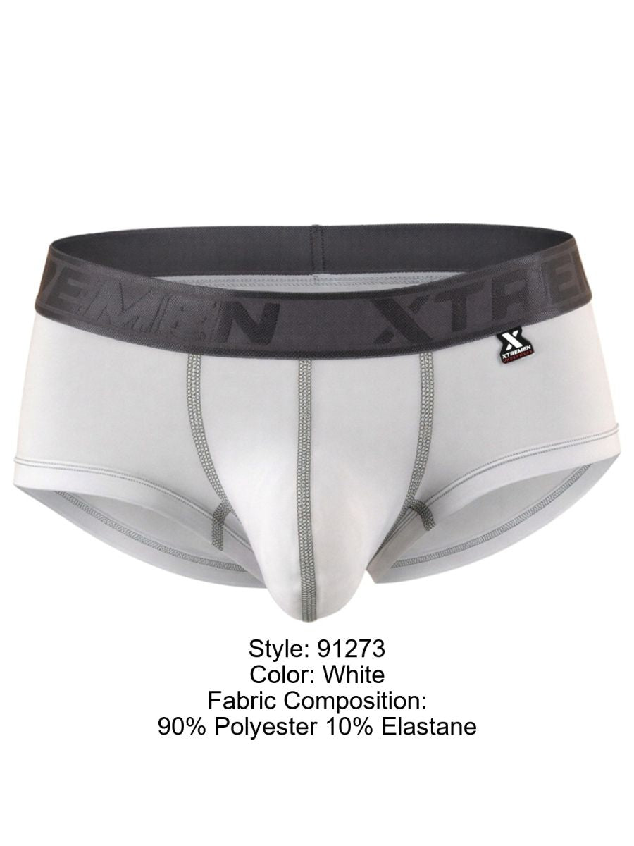 Xtremen 91273 Men's Underwear Sleek Athletic Microfiber Briefs Color White