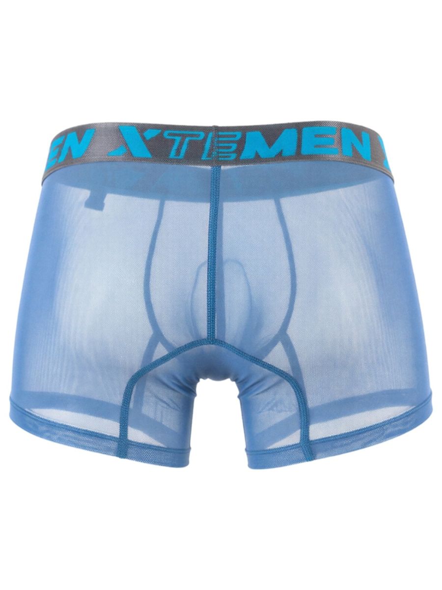Xtremen 91277 Men's Underwear Microfiber Mesh Boxer Briefs Color Blue