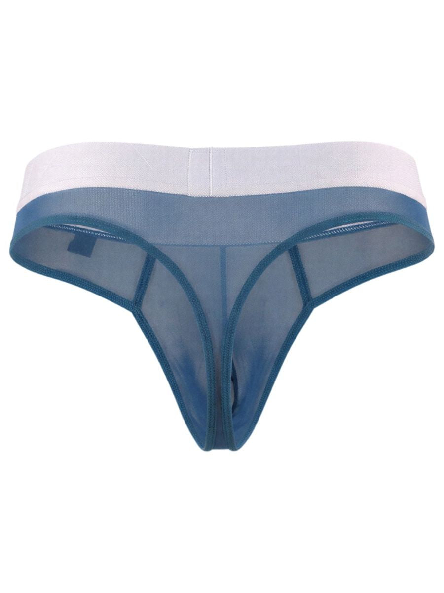 Xtremen 91278 Men's Underwear Breathable Microfiber Mesh Thongs Color Blue