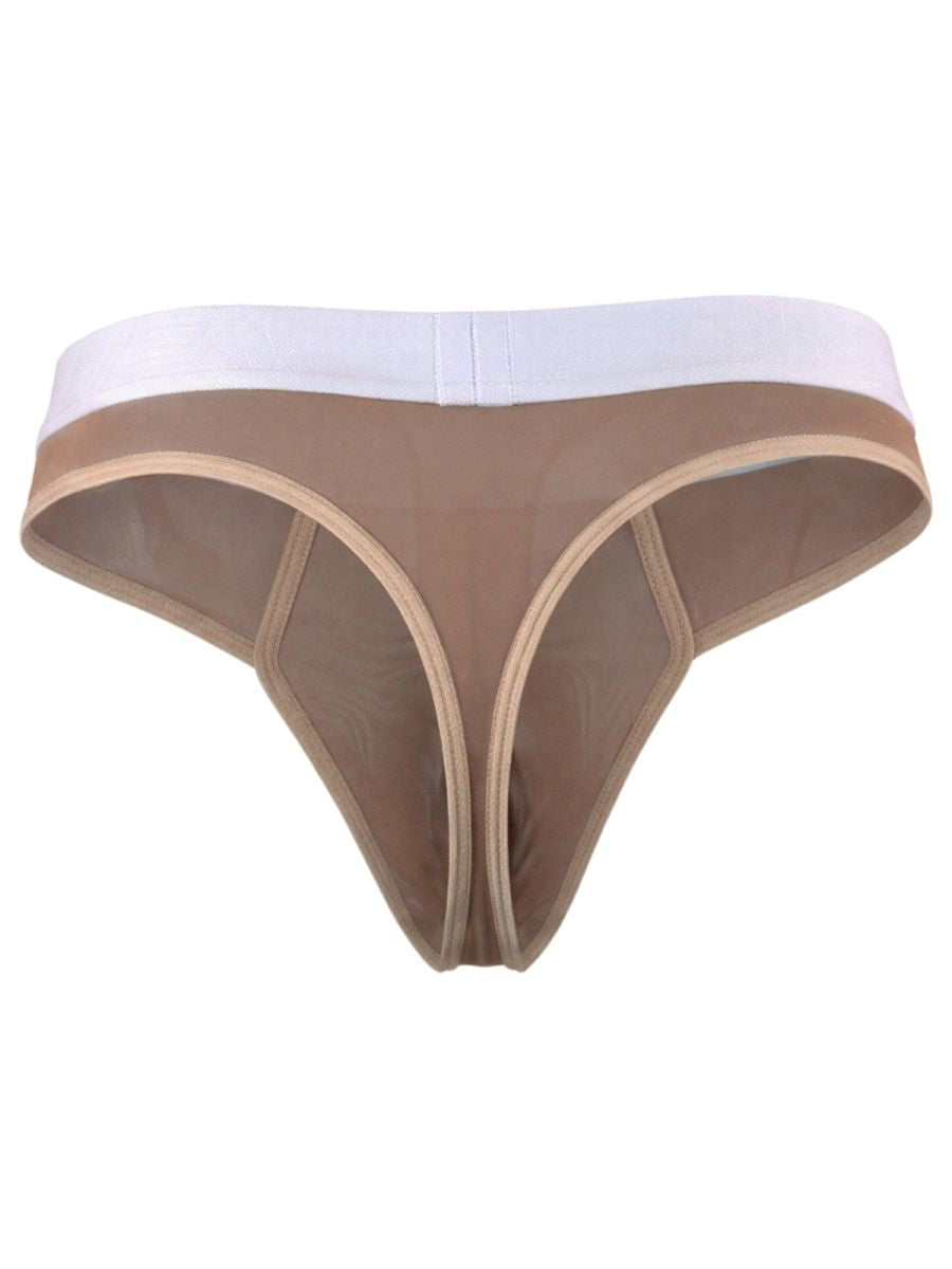 Xtremen 91278 Men's Underwear Breathable Microfiber Mesh Thongs Color Brown