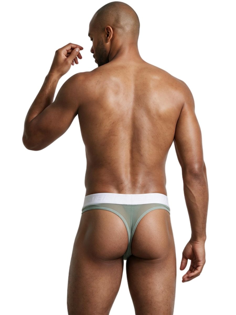Xtremen 91278 Men's Underwear Breathable Microfiber Mesh Thongs Color Green