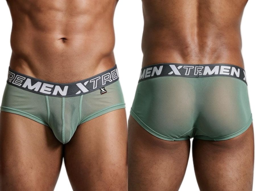 Xtremen 91279 Men's Underwear Microfiber Mesh Breathable Briefs Color Green