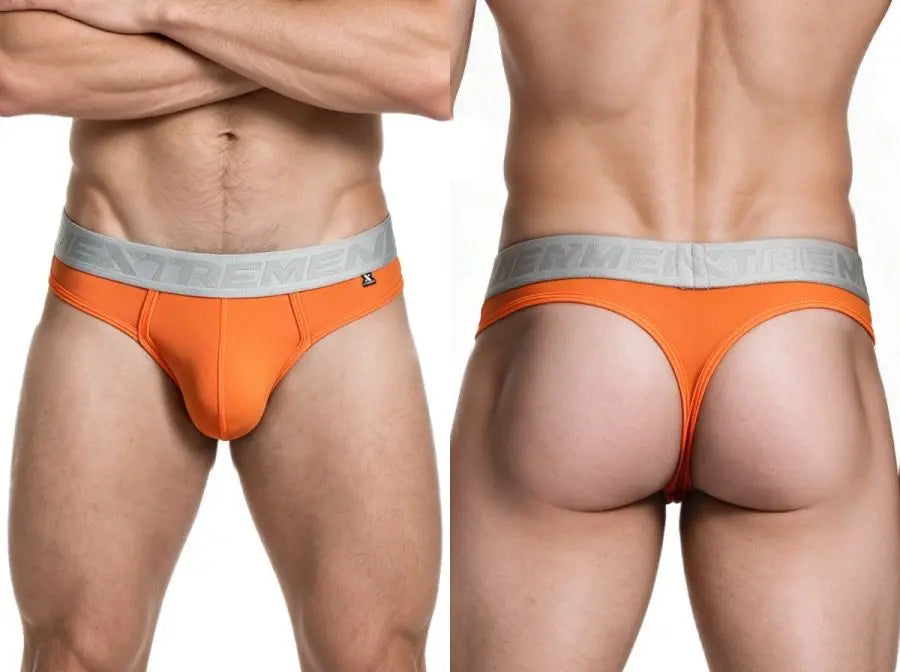 Xtremen 91281 Ropa interior para hombre Tangas de microfibra Sleek Color Naranja