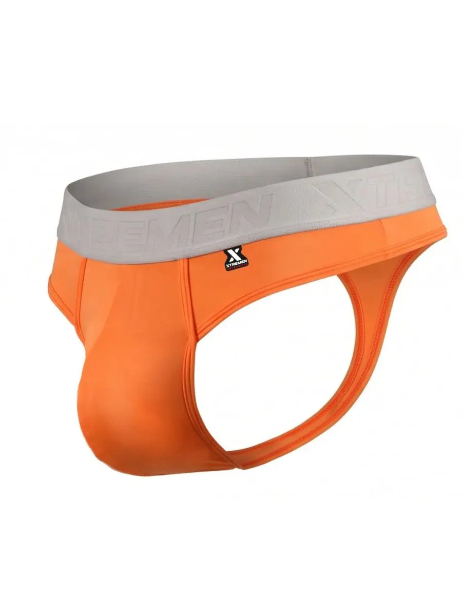 Xtremen 91281 Ropa interior para hombre Tangas de microfibra Sleek Color Naranja