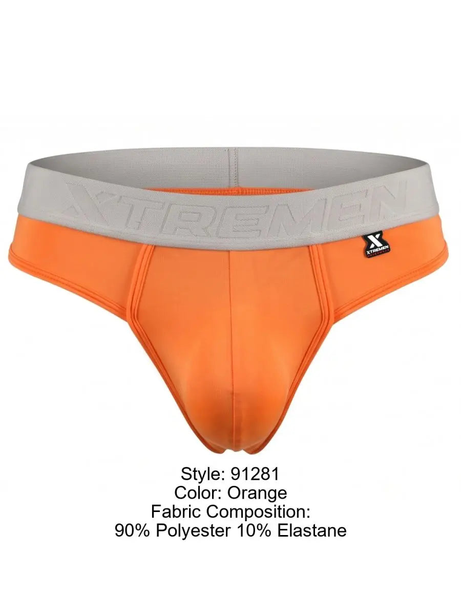 Xtremen 91281 Ropa interior para hombre Tangas de microfibra Sleek Color Naranja