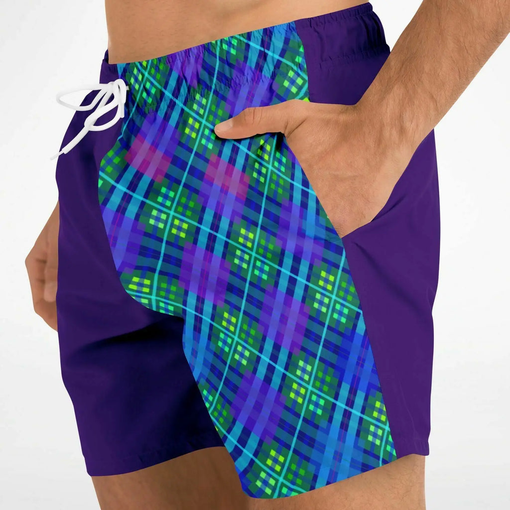 Maris Equi Badehose mit blauem Tartanmuster für Herren