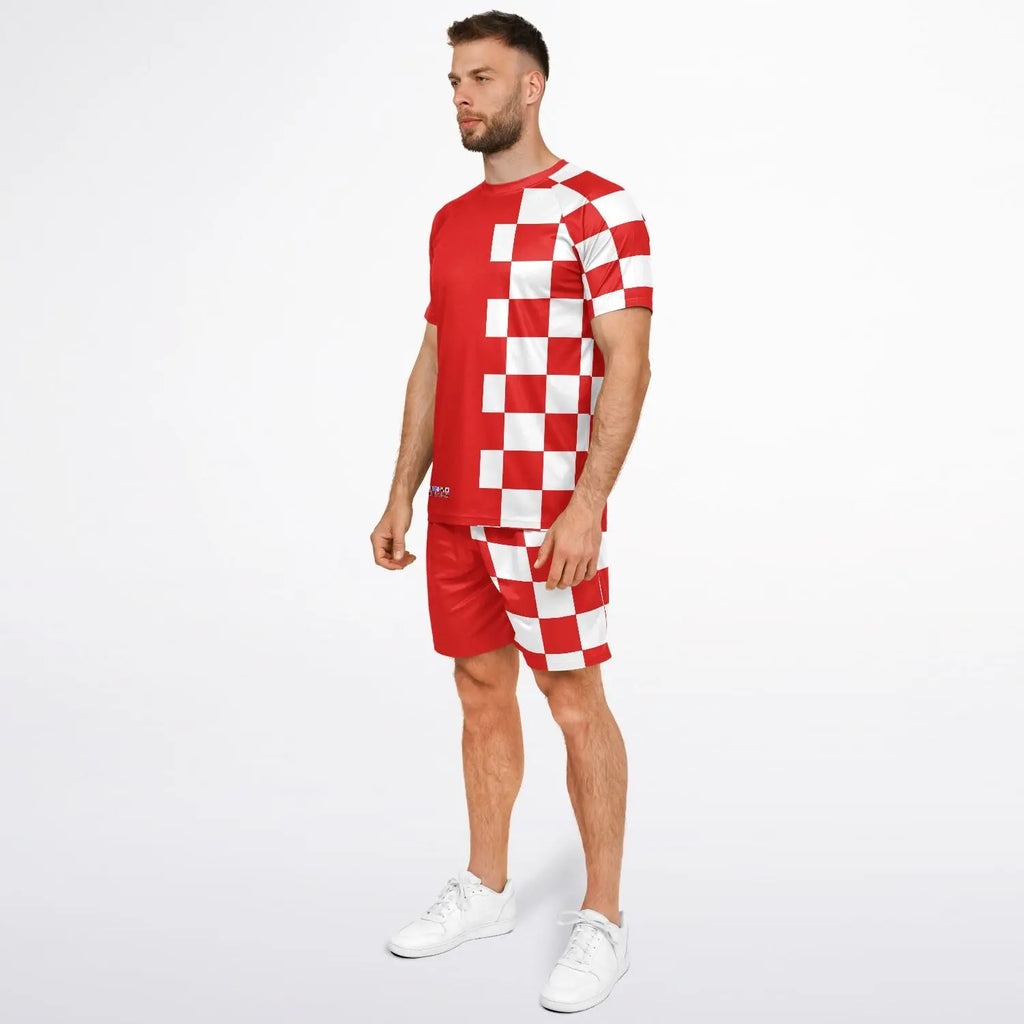 Conjunto de pantalón corto y top Maris Equi para hombre inspirado en la bandera de señales náuticas "DANGER"