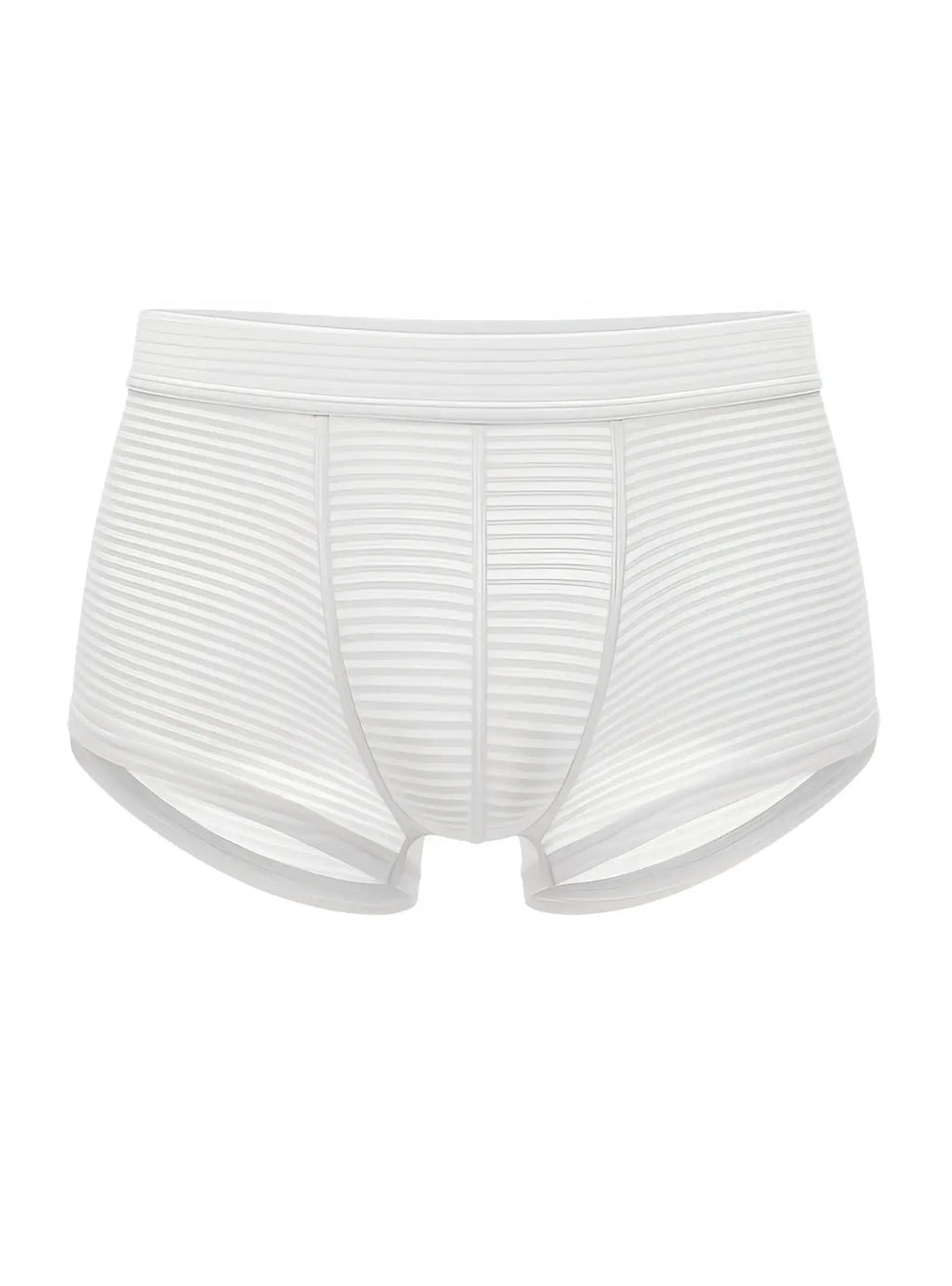 ActiveStripe cotton trunk boxer briefs in white with stripes featuring a smooth elastic waistband and vertical ribbing