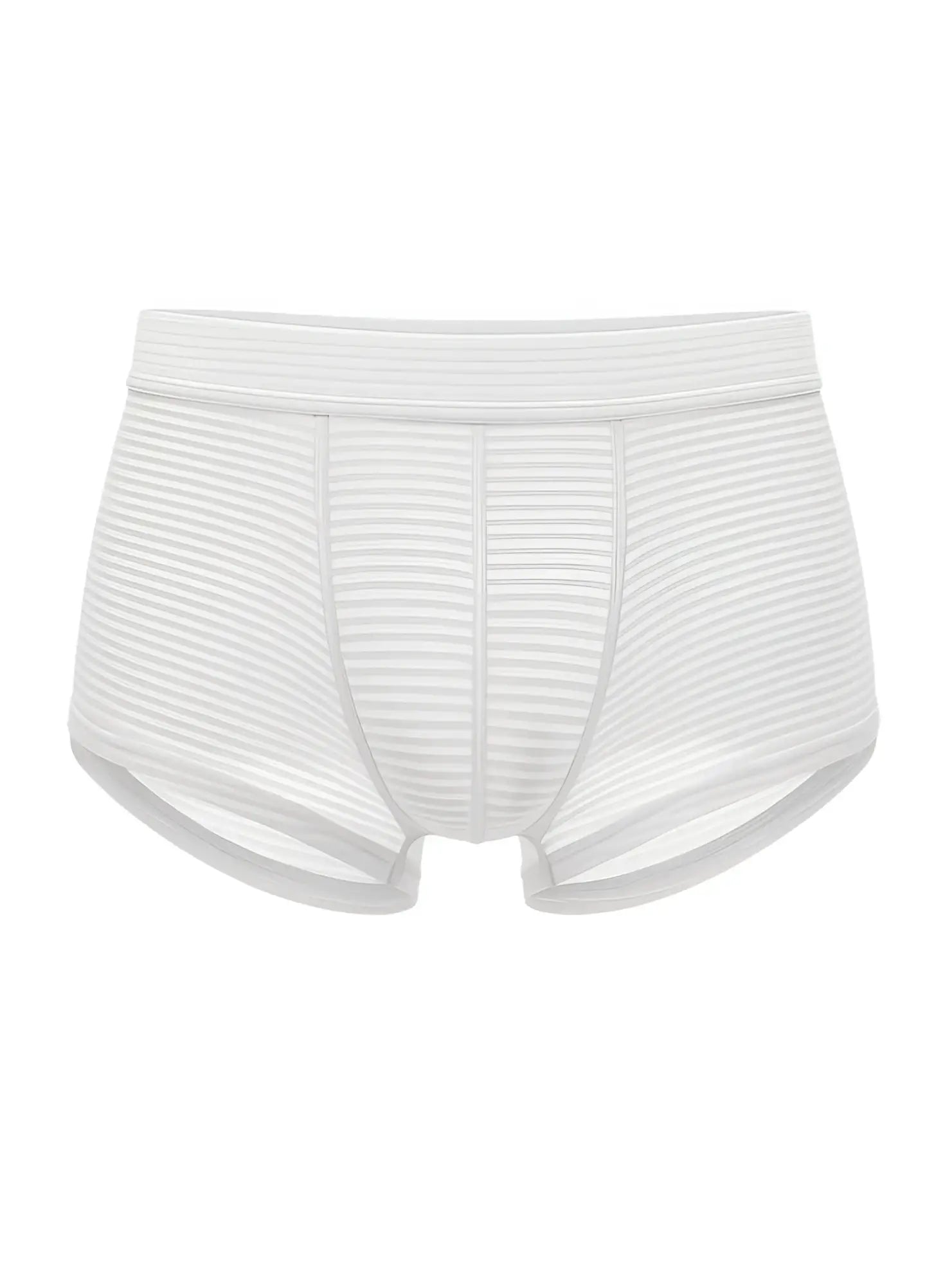 ActiveStripe cotton trunk boxer briefs in white with stripes featuring a smooth elastic waistband and vertical ribbing