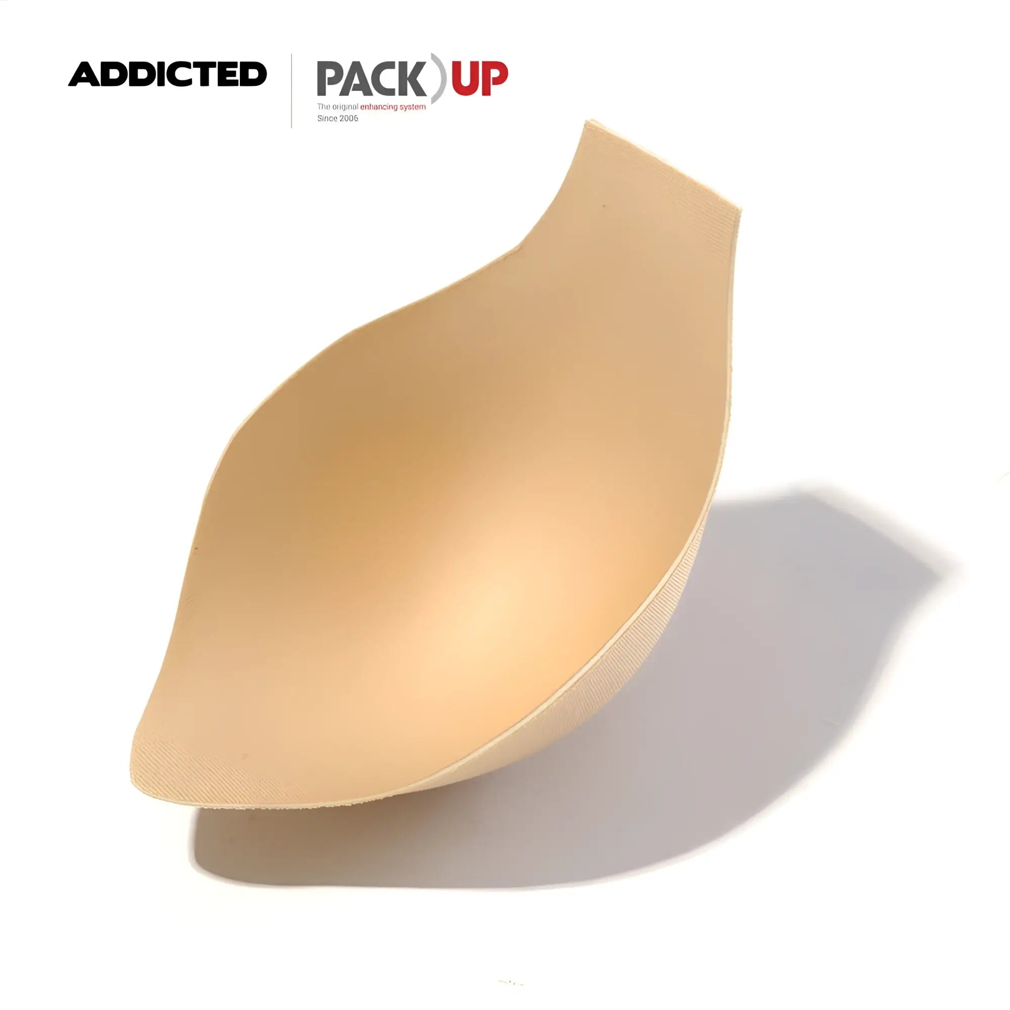 Beige silicone underwire bra cup from addicted pack up brand displayed in ad basic sunga product image