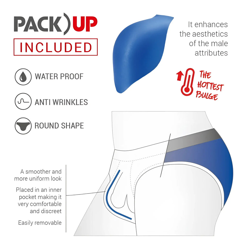 Ad pride bikini blue silicone male enhancement device with rounded shape and waterproof anti-wrinkles design